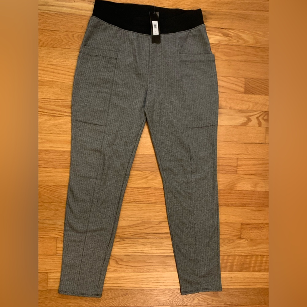 Banana Republic Womens Herringbone Grey Leggings - Size Medium (NWT)